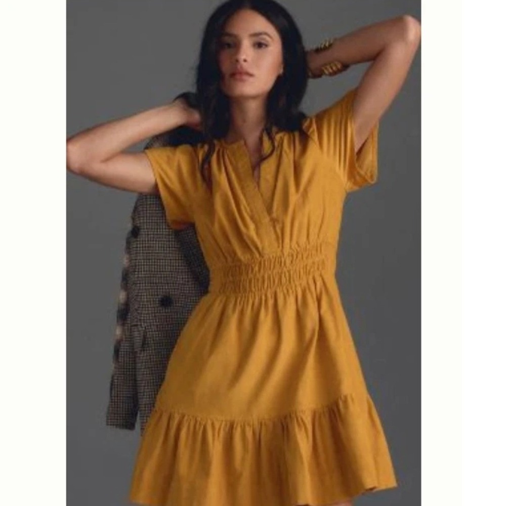 Anthropologie Somerset Mini Corduroy Maize 3X